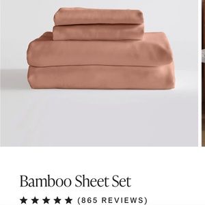 NWT Quince queen Bamboo sheet set in clay